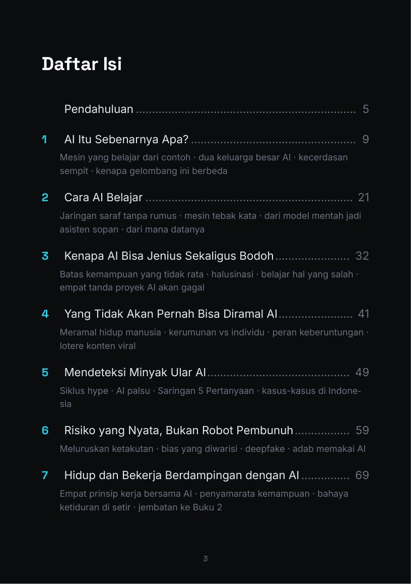 Halaman 3 buku Paham AI dari Nol
