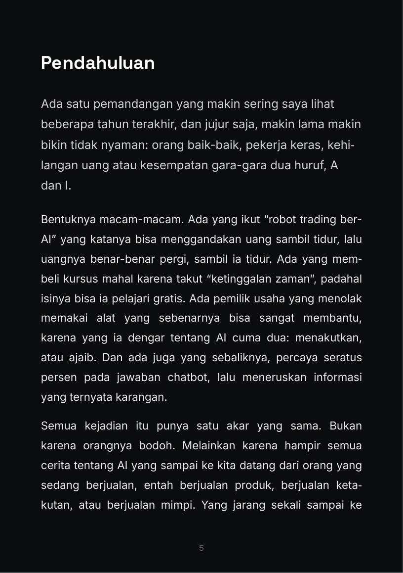 Halaman 5 buku Paham AI dari Nol