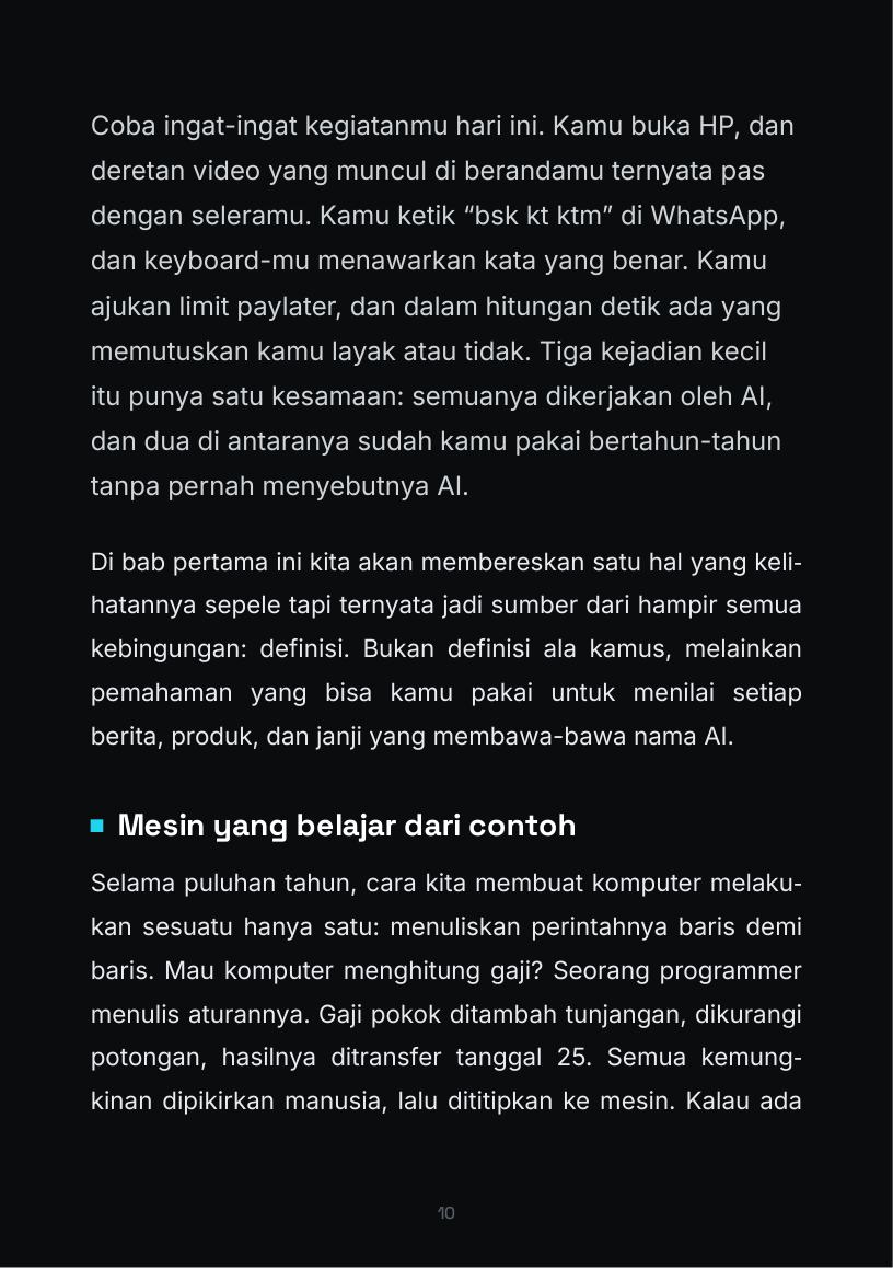 Halaman 10 buku Paham AI dari Nol