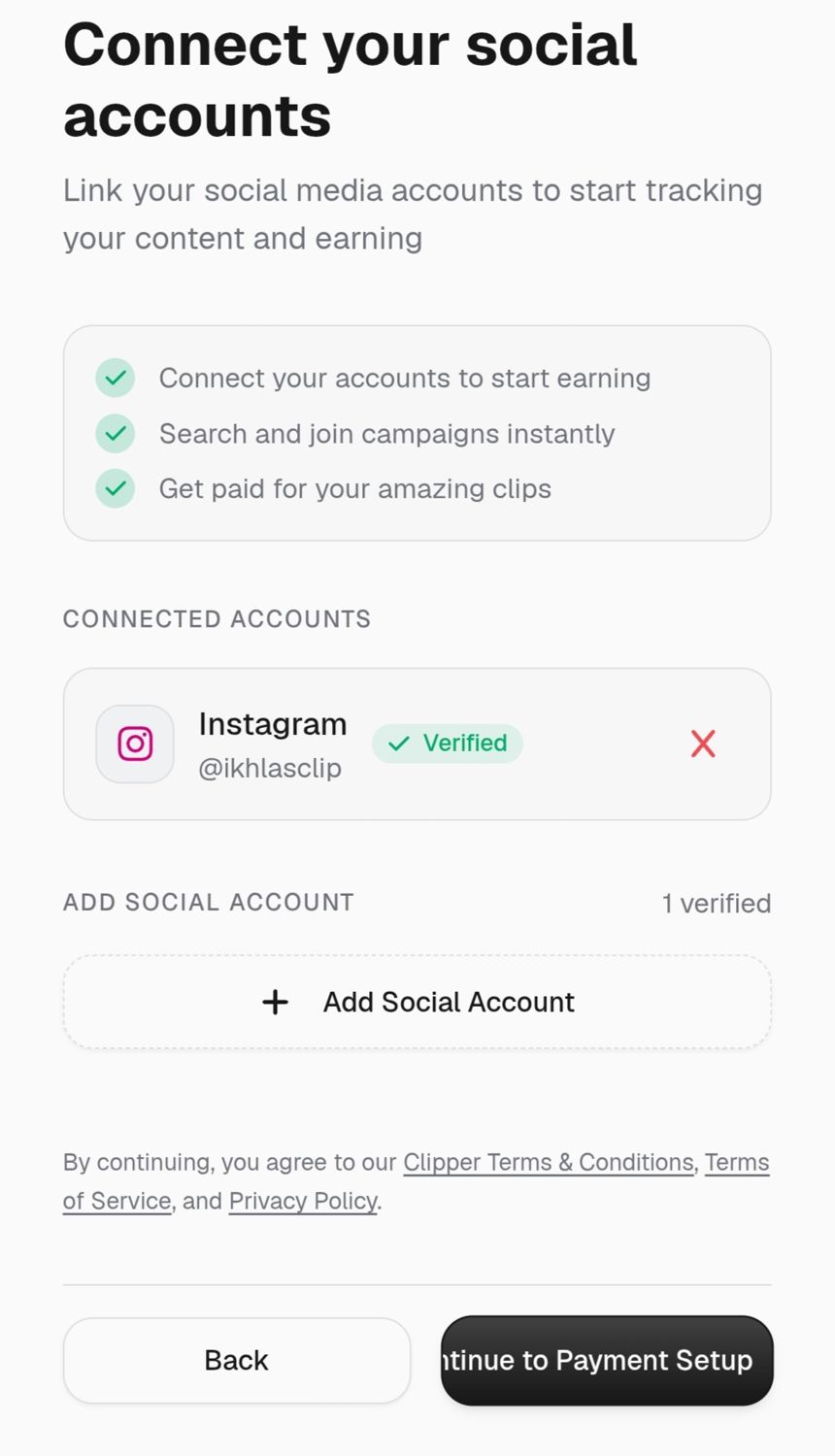 Status Instagram Verified hijau di clipping.net